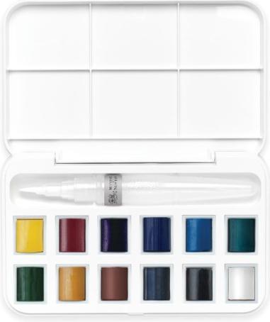 Immagine prodotto Winsor & Newton Acquerello Cotman (Bianco cinese, Tonalità giallo limone, Siena bruciata, Turchese, Blu oltremare, Diossina Viola, Verde linfa, Tinta Viridian, Giallo ocra, Lampada Nero, Tonalità cremisi di Alizarina, Il grigio di Payne)