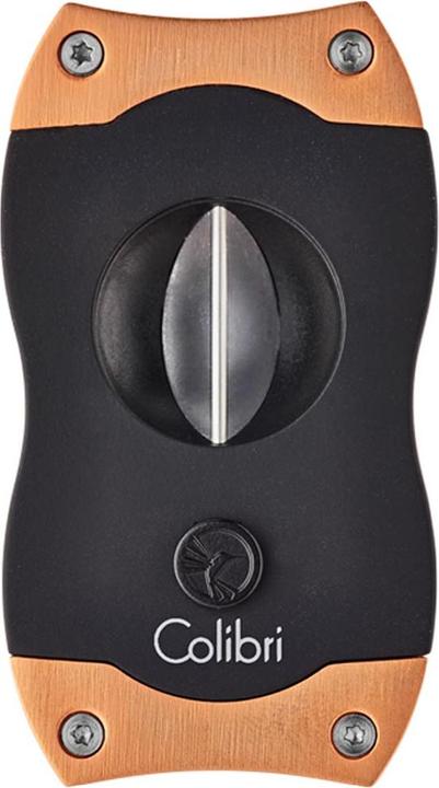 Colibri V-Cut Cigar Cutter Black and brushed Rose Gold 9872