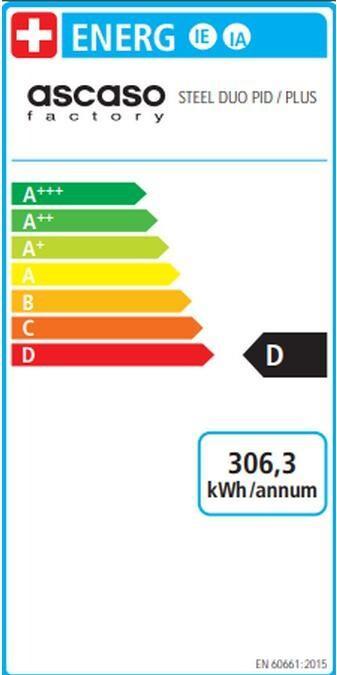 Etichetta energetica Ascaso Steel Duo Plus