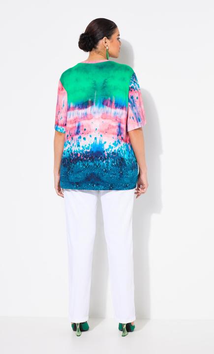 Actual product image Ulla Popken Abstract Gradient Tie Hem Tee (46, 48)