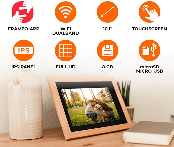 Produktbild Rollei Smart Frame WiFi 105 Wooden Bl (10.10", 1920 x 1200 Pixel)