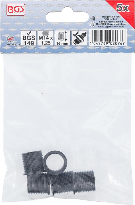 Image du produit BGS Inserts taraudées | 16 mm | M14 x 1,25 mm | 5 pièces