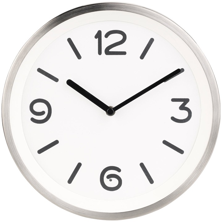 Produktbild St. Leonhard Edelstahl-Quarz-Wanduhr mit Zifferblatt-Beleuchtung und Lichtsensor (25.30 cm)