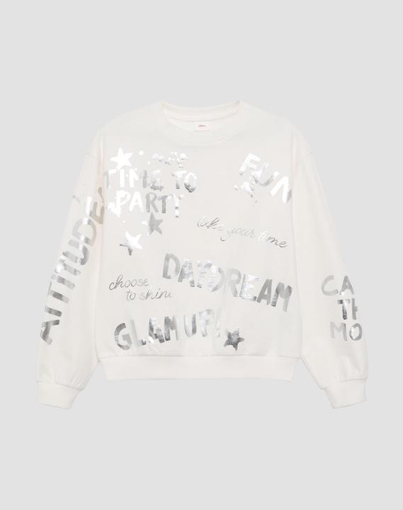 Immagine prodotto S.Oliver Sweatshirt Oversized Sweatshirt mit silbernem All-over-Print (146, 152)