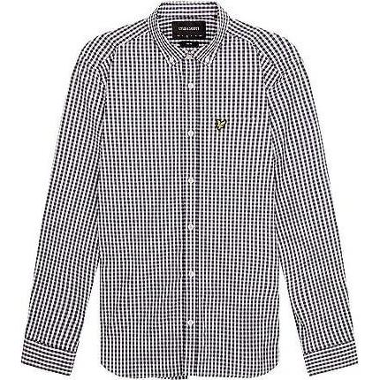 Lyle and Scott, Herren, Hemd, Gingham, Schwarz, Weiss, (M)