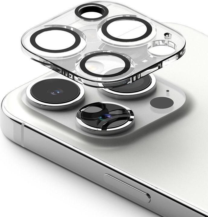 Actual product image Ringke iPhone 15 Pro Max Camera Styling Camera Island Protector Tempered Glass (2pcs) Transparent (2 Piece, Apple iPhone 15 Pro Max)