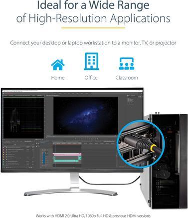 Produktbild StarTech HDMMV2M HDMI-Kabel HDMI Typ A (Standard) (2 m, HDMI, 2.0b)