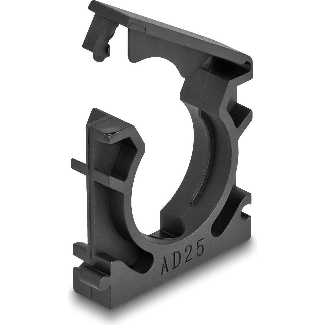 Delock, Kabelschutz + Kabelführung, Kabelschlauchhalter 25 mm, 4 Stück, Schwarz (Kabelschlauch, 35 mm)