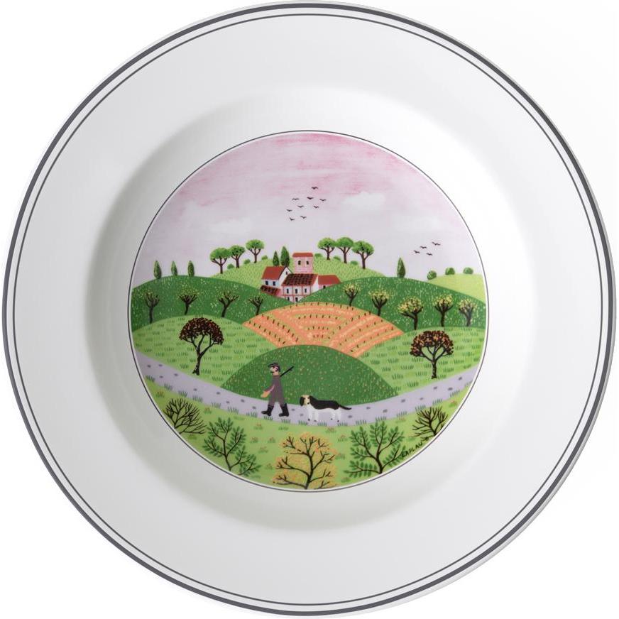 Villeroy & Boch Suppenteller Jäger Design Naif, Teller, Mehrfarbig