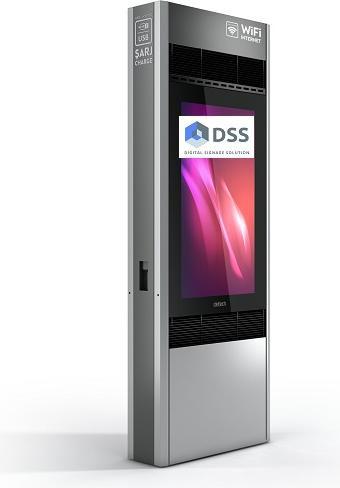 Immagine prodotto DSS Stele da esterno Portrait, schermo da 55", acciaio inox