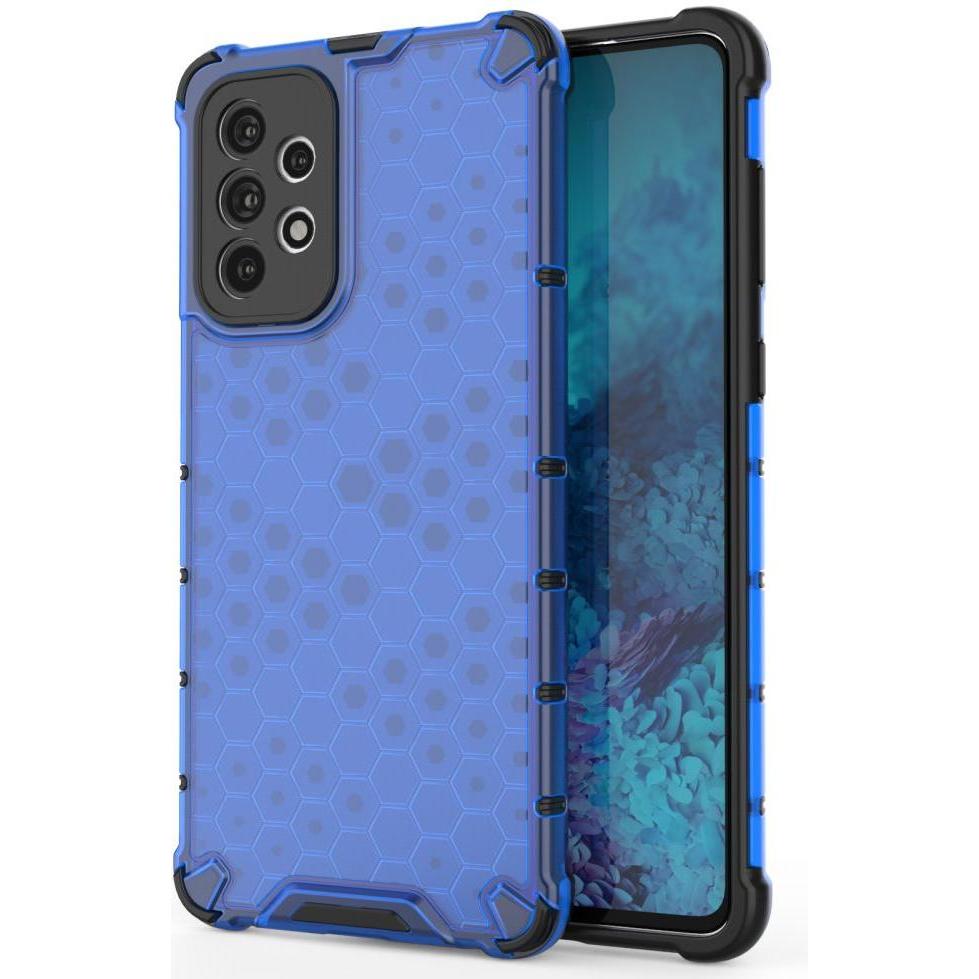 Hurtel Honeycomb case armored cover with a gel frame for Samsung Galaxy A73 blue (Samsung Galaxy A73 5G), Smartphone Hül...