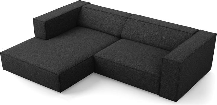 Actual product image Cosmopolitan Design Left Corner Sofa, "Arendal", 3 Seats, Black, 224x166x70 Made in Europe (Corner sofa)