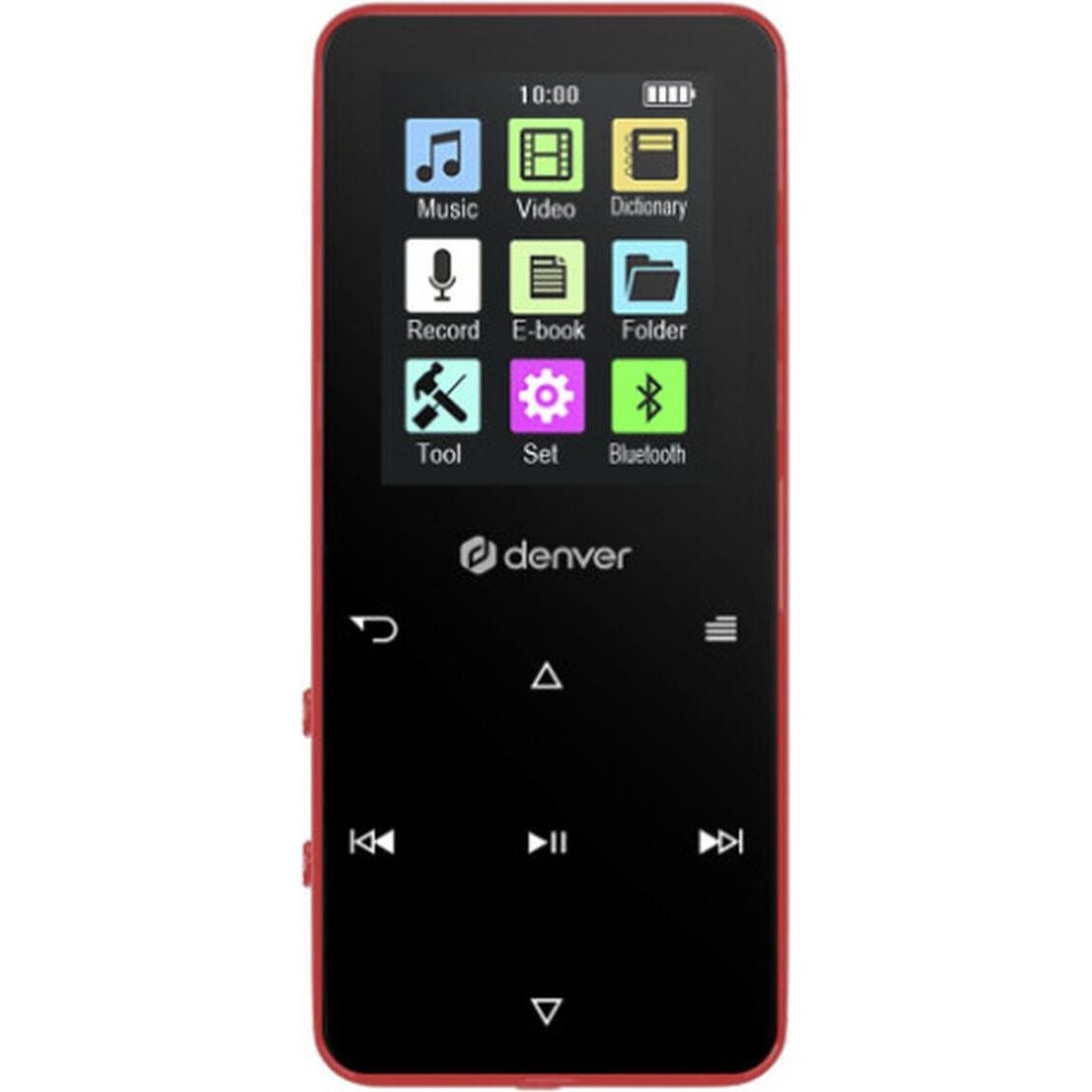 Denver MP-1830R RED - MP4 media player with built-in bluetooth and rechargeable battery - MP3-Afspiller... (4 GB), Lettore MP3 + dispositivo audio por