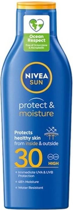 NIVEA Sun Protect & Moisture Moisturizing Sun L (Sonnenlotion, SPF 30, 200 ml)