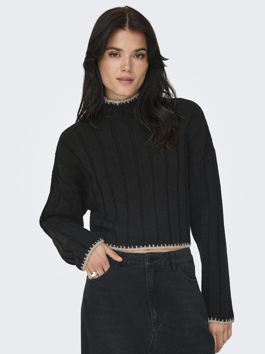 Produktbild Only Normal geschnitten Hoch geschlossen Tief angesetzte Schulter Pullover Strickpullover (L)