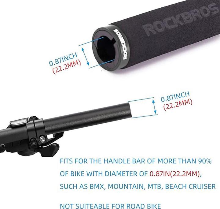 Produktbild Rockbros BT1001BKBK sponge bicycle handlebar grips - black