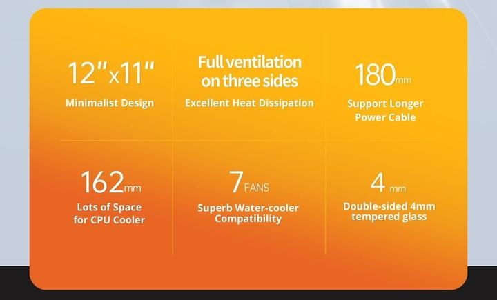 Produktbild Geometric Future Future M6 Raphael Mid Tower, pc-behuizing, verticaal luchtkanaalontwerp, ondersteuning voor 12/ (ATX, E-ATX, Flex-ATX, mATX, Mini-ITX)