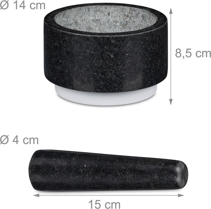 Image du produit Relaxdays Mortier et pilon, antidérappant
