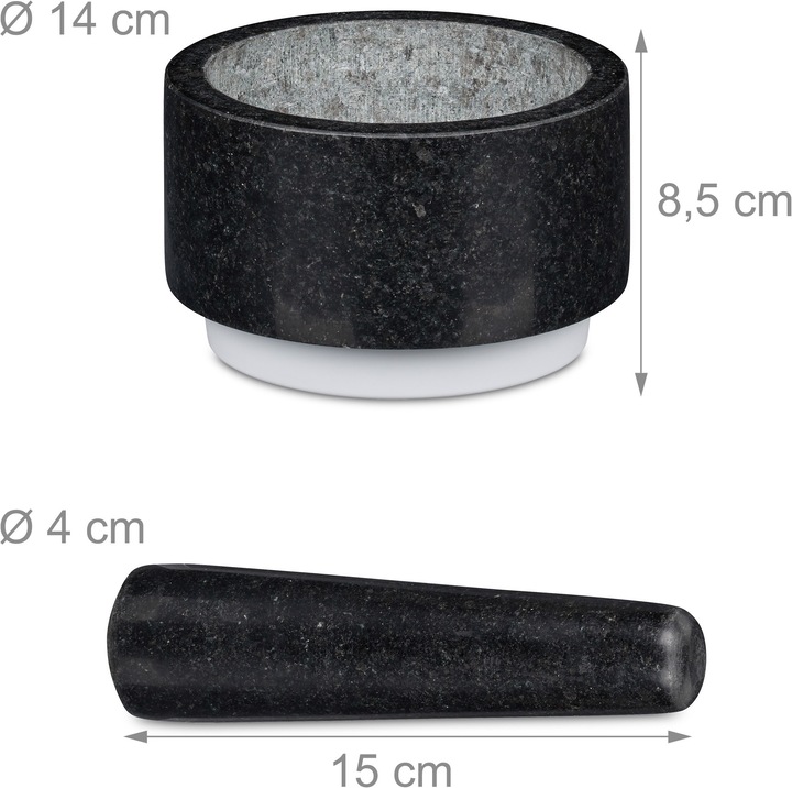 Image du produit Relaxdays Mortier et pilon, antidérappant