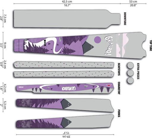 Dyedbro Gravel Rahmenschutzkit Grinduro - Purple Matte