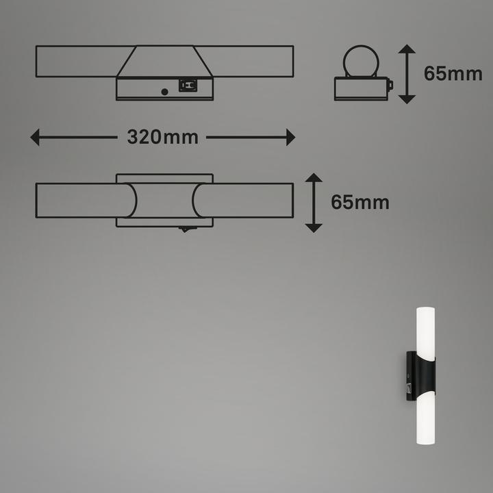 Immagine prodotto Briloner Lampada da bagno a LED, nera, LED/6,5W (750 lm)
