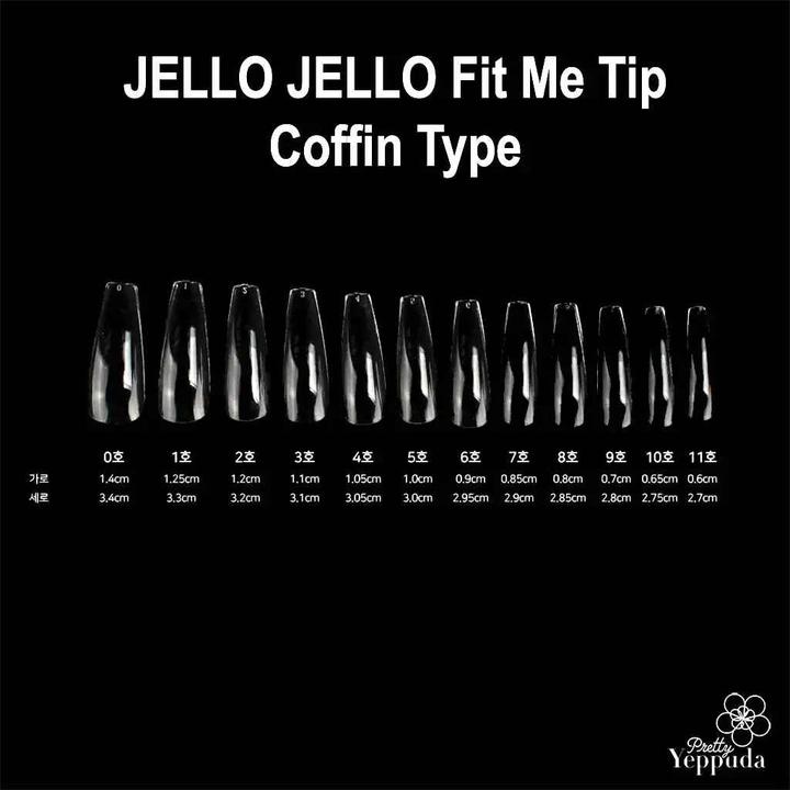 Jello Jello Fit Me Tip - Coffin Type (Ongles artificiels, Blanc)