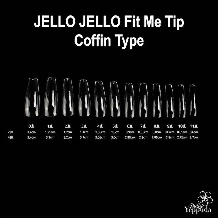 Jello Jello Fit Me Tip - Coffin Type (Kunstnägel, Weiss)