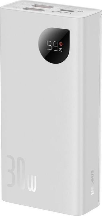 Image du produit Baseus Fast Charge Power Bank Adaman2 10000mAh 30W Blanc (10000 mAh, 30 W, 37 Wh)
