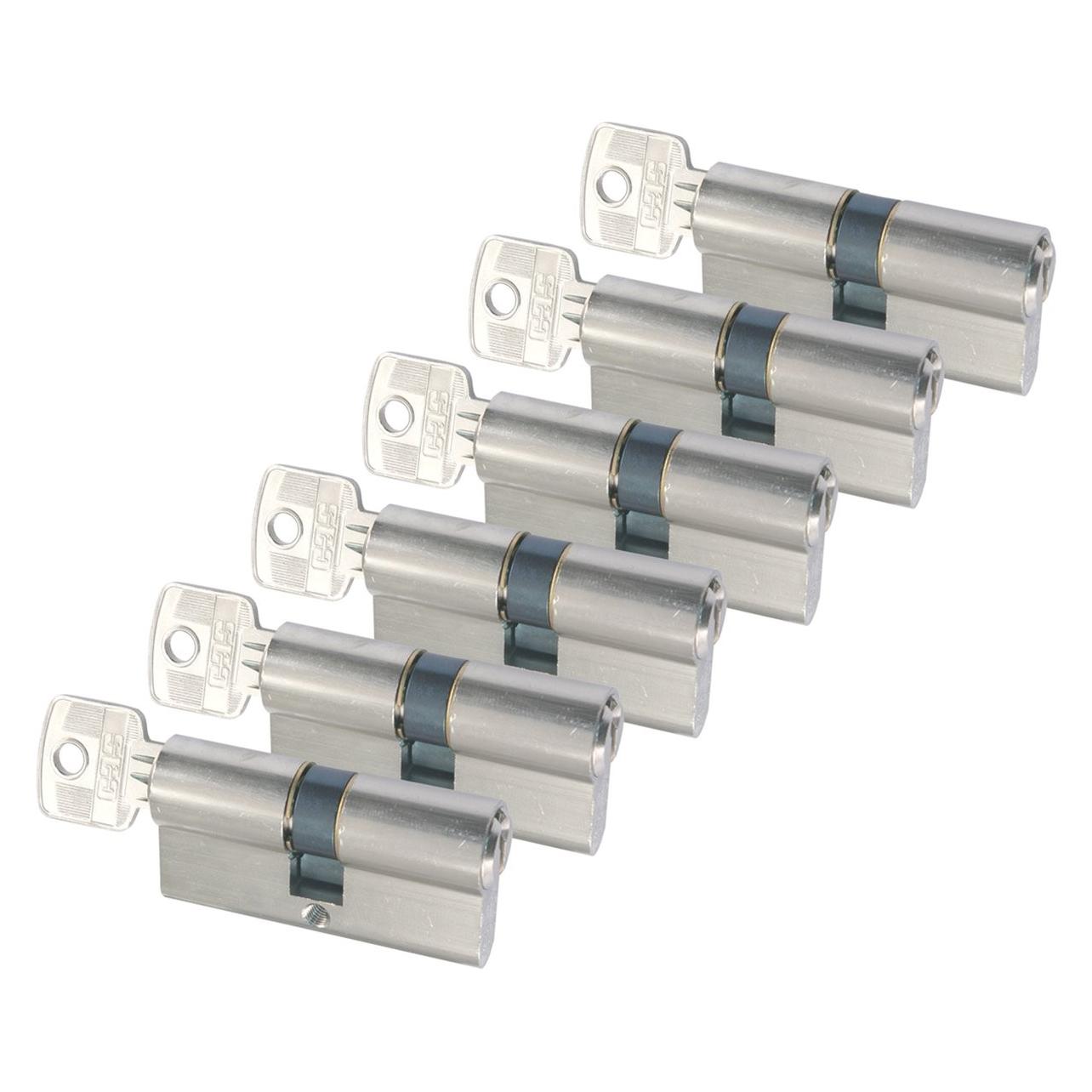 Starx, Slotcilinder, -Profilzylinder - 6 Teile - Nickel -plattiert 60 Mm Wie -ähnlich - SKG2 -Qualitätsmarke (87.40 (Profielcilinder)