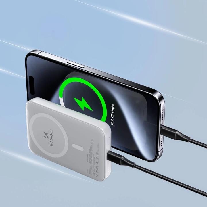 Produktbild Wozinsky WRW349YWS Magnetische Powerbank, 10.000 mAh, Weiss (10000 mAh, 20 W, 37 Wh)