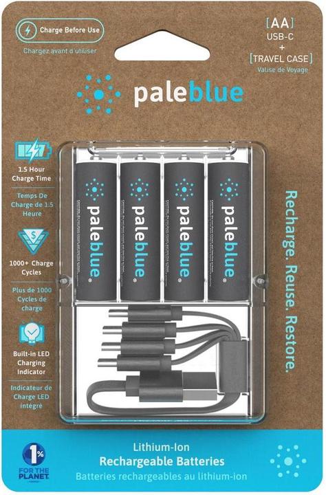 Actual product image Pale Blue AA USB-C (4 pcs., AA, 1700 mAh)