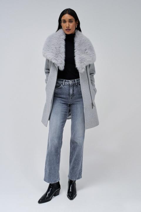 Image du produit Salsa Jeans Wool Coat With Fur Collar (XL)