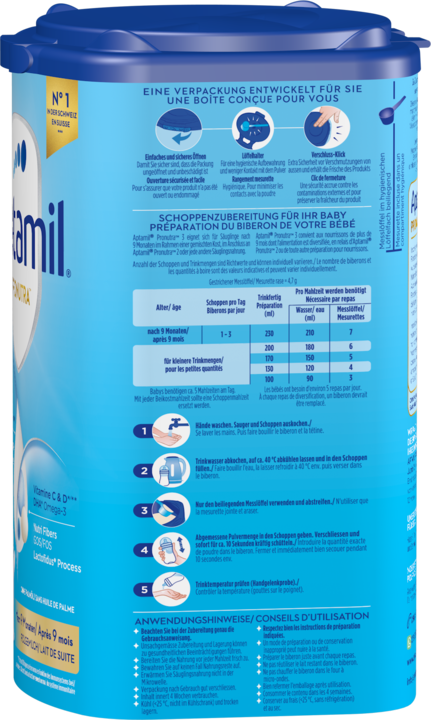 Nährwerte und Zutaten Aptamil Pronutra 3 (800 g, ab 8 Monaten)