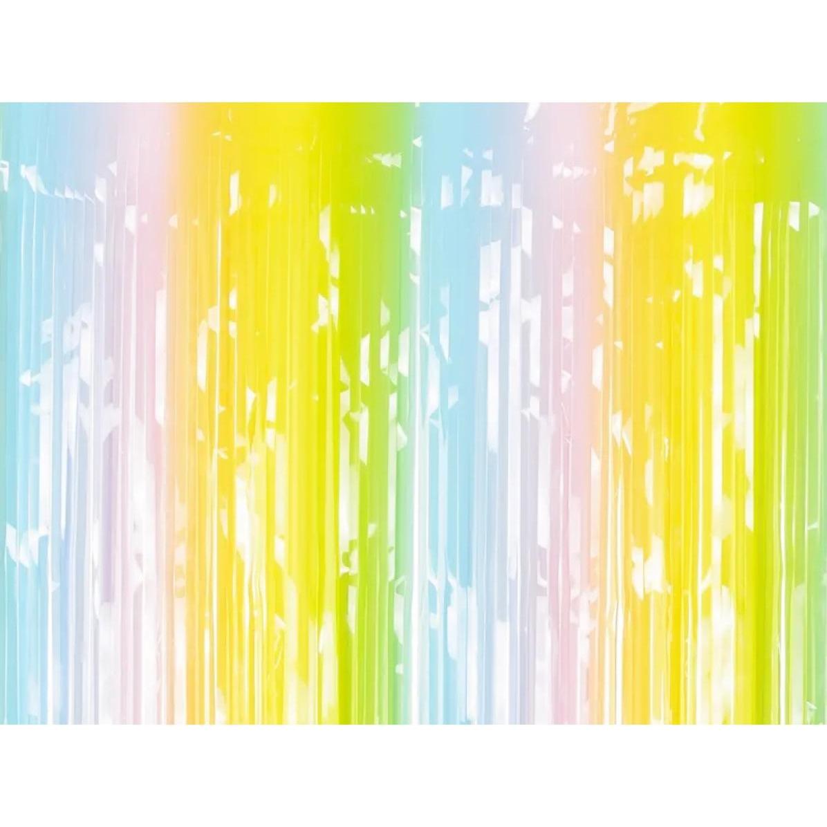 Partydeco Partyaccessoire Vorhang 100 x 195, Mehrfarbig
