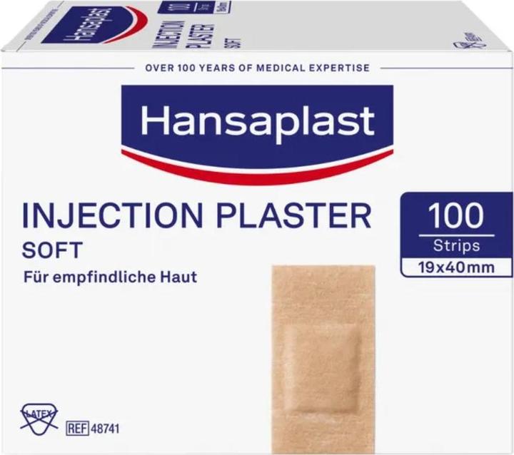 Actual product image Hansaplast Soft injection plasters 1.9 cm x 4 cm for sensitive skin, 100 pcs. plasters (100x)