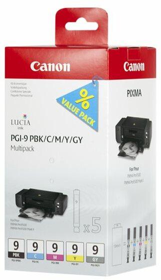 Actual product image Canon Pgi-9 (M, C, Y, GY, PBK)