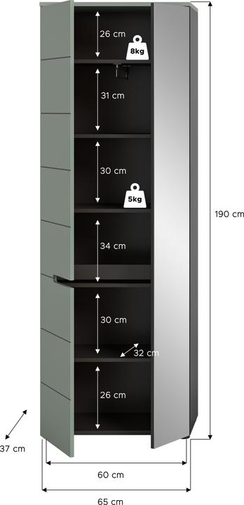 Produktbild Xonox Home Canu (65 x 37 x 190 cm)