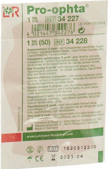 Actual product image Pro Ophta Augenverband S durchsichtig (50 x)