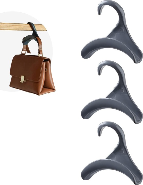 Produktbild Hermex Geldbörsen-Aufhänger Set Handtaschen-Kleiderbügel Taschenhalterhaken (3 x)
