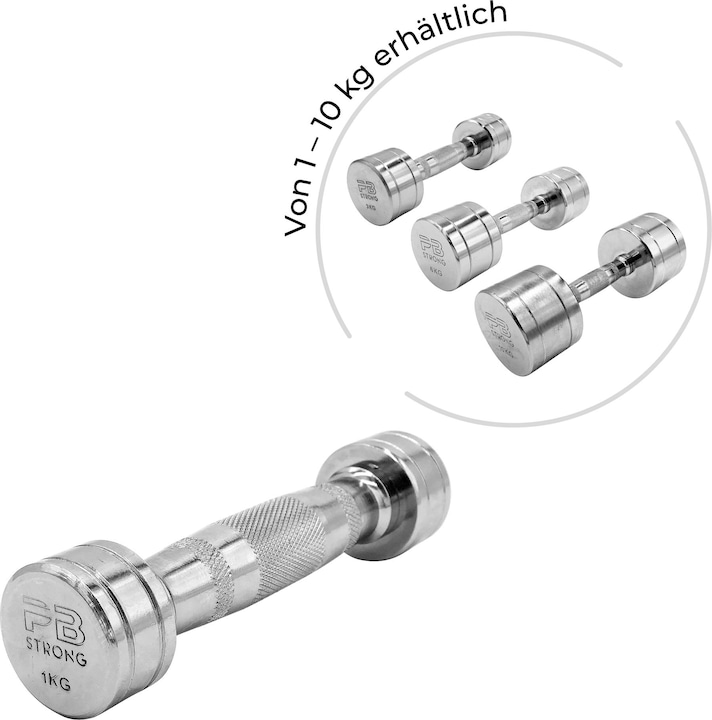 Productafbeelding Perform Better Dumbbell Chroom 1kg (1 x 1 kg)