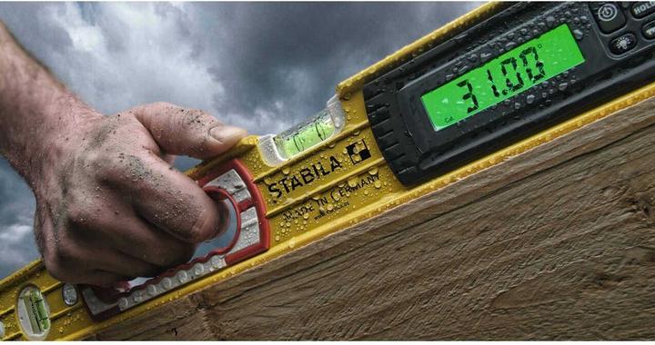 Actual product image Stabila Electronic Spirit Level TECH 19 electronic IP 5 DigitalDisplays and Spirit Level Bag (122 cm)
