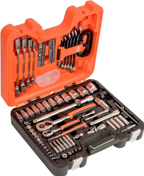 Image du produit Bahco 1/4"- und 1/2"-Steckschlüssel-Satz, metrisch, Sechskant, lange Ausführung inklusive Ring-Maulschl (1/4")