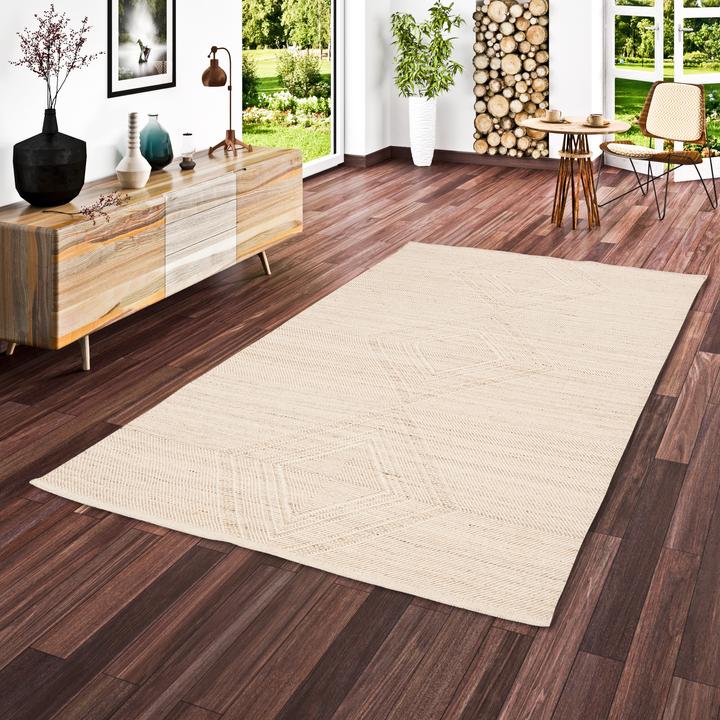 Produktbild Pergamon Natur Teppich Kelim Wolle Lara Meliert (70 x 130 cm)