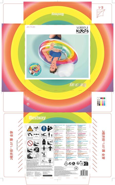 Immagine prodotto Bestway Pripučiamas plaukimo žiedas 107 cm Rainbow 43647