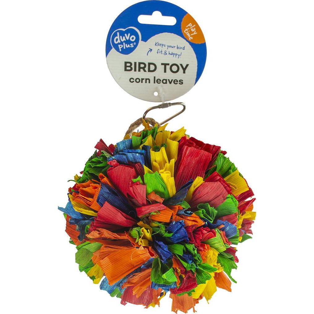 Jouet pour oiseaux paquets feuilles de maïs avec bambou et coco Duvoplus