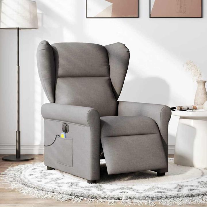 Actual product image vidaXL Massage chair electric taupe fabric