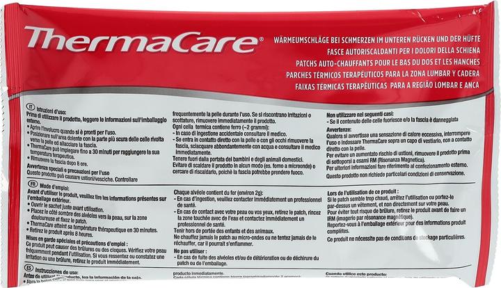 Valeurs nutritives et ingrédients Thermacare Répartition de la chaleur (6 x, 2925 ml, 427 g)