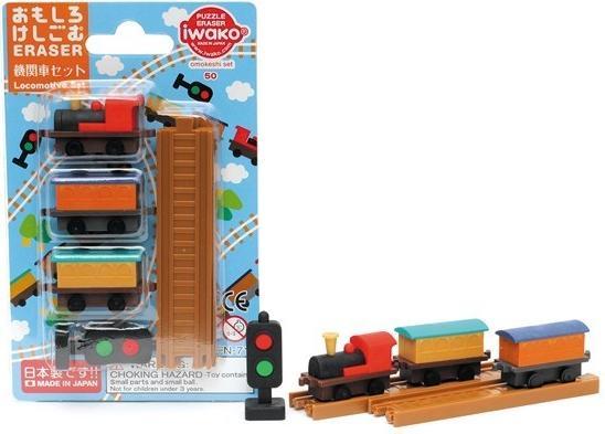 Actual product image Iwako Eraser Locomotive Set