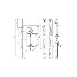 Thumbnail - Bever, Türschloss + Schliesszylinder, Korridor-Einsteckschloss rechts, PZ72, DIN, Stumpf, Stulpe silber lackiert (Einste...
