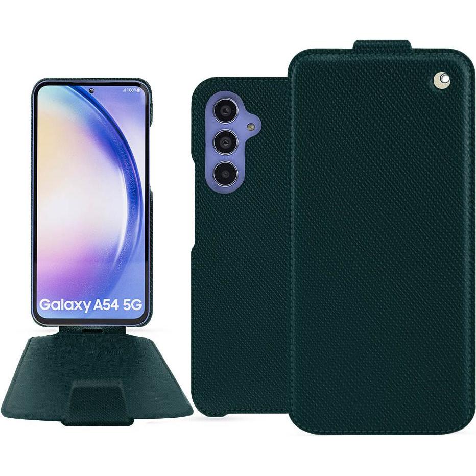 Noreve Lederschutzhülle vertikal (Samsung Galaxy A54 5G), Smartphone Hülle, Grün